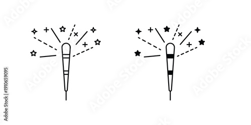 Fireworks set icon with white background vector stock illustration