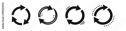 Set of four circular arrow icons representing refresh, reload, and repeat actions