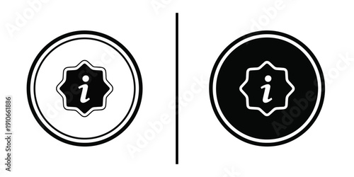 Information Help Badge Vector Icon with i Symbol for FAQ and User Guide Support.