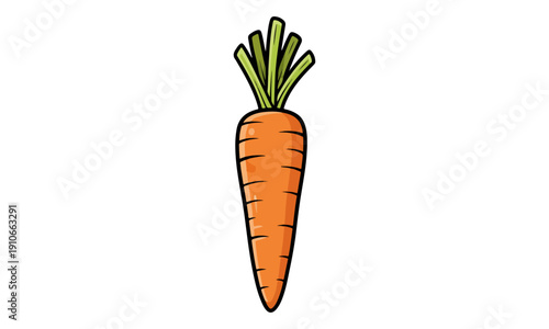 Cartoon Carrot Vegetable Illustration Isolated on White Background