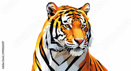 Majestic Tiger Portrait with Striking Orange and Black Stripes.