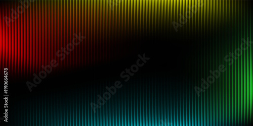 A stunning abstract image showcasing a vibrant spectrum of colors, including blue, green, yellow, and red, forming a dynamic wave pattern against a dark background.
