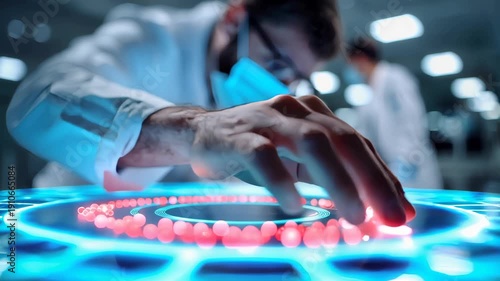 Glowing biometric finger touch on a futuristic interface, neon tech concept for cybersecurity, identity, and digital innovation