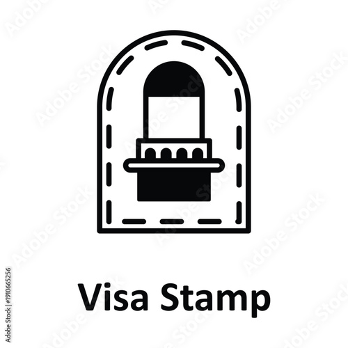 Visa Stamp Vector Icon which can easily modify or edit