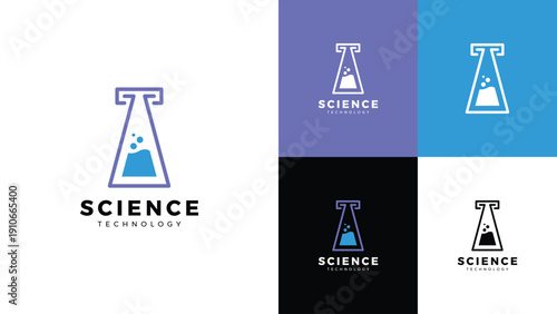 Minimalist Laboratory Test Tube Vector Logo Design Template for Modern Science and Technology Brand Identity