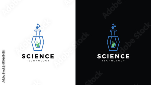 Modern Science Test Tube Vector Icon Template for Technology Start-up, Education, and Chemistry Lab