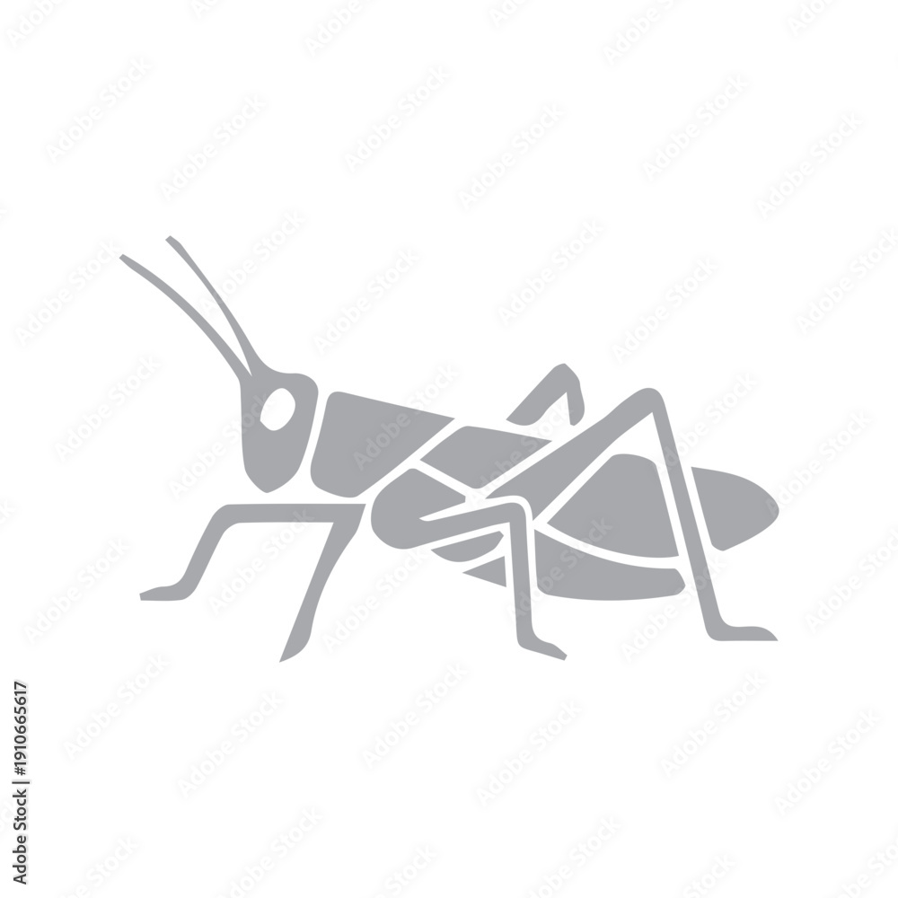 Fototapeta premium Grasshopper Silhouette Icon