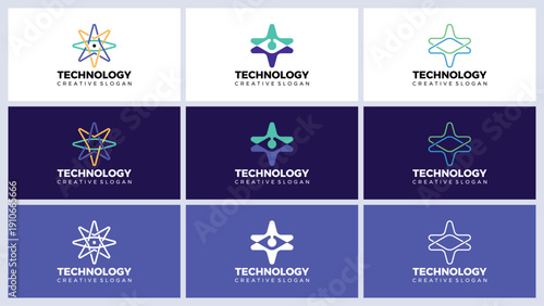 Abstract Modern Technology Logo Vector Design Template Global Data Connection And Digital Innovation Symbol For IT Company