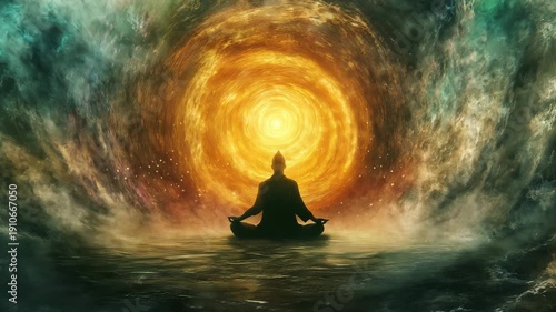 Meditation focuses on creating a connection between the mind and the surrounding universe through visualizing light and energy