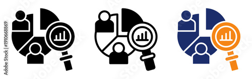 Demographic Analysis Icon Collection Glyph & Mixed Style 