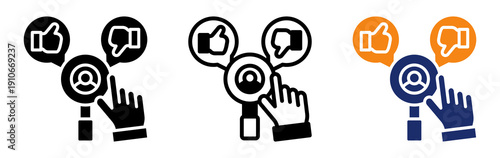 Preference Model Icon Collection Glyph & Mixed Style 