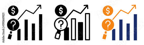 Demand Forecast Icon Collection Glyph & Mixed Style 