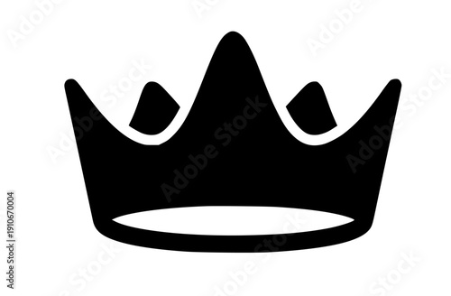 A classic black silhouette of a royal crown, symbolizing power, authority, and leadership, perfect for graphic design and royalty themes