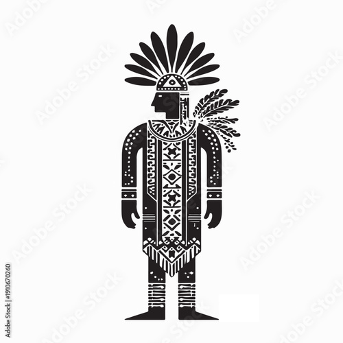 Traditional Indigenous Attire Logo Design Vector Isolated On White Background