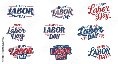 Labor day and may day typography