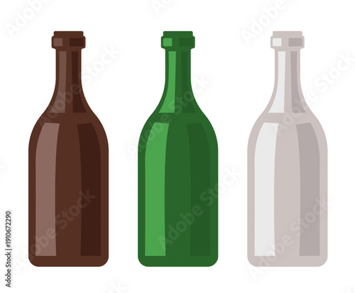 Wine bottle. Vector flat clipart isolated on white background.