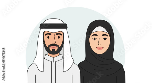 Middle Eastern Couple Traditional Attire.