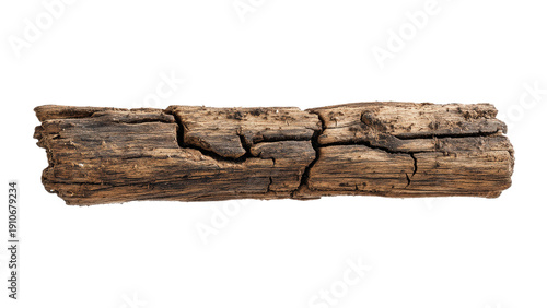 A weathered piece of driftwood showcasing unique textures and colors, perfect for nature themes or rustic decor.