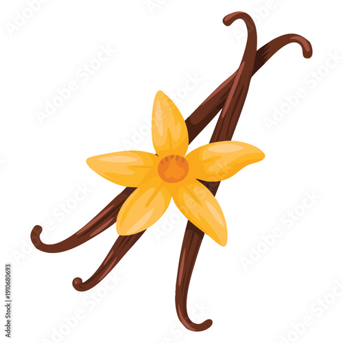 Vanilla flower icon flat illustration of vanilla flower vector icon designed for web design usage in food flavor botanical and natural ingredient themed interfaces