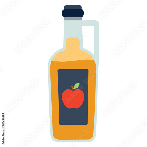 Vector apple vinegar flat icon on white transparent background designed for several purposes including culinary branding UI UX interfaces websites and print design