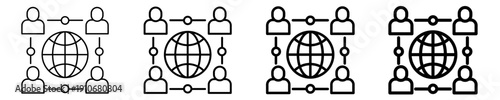Outsourcing Network  Icon Set Different Style Collection
