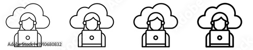 Cloud Workforce  Icon Set Different Style Collection
