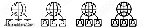 Global Team Nodes  Icon Set Different Style Collection
