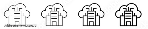 Cloud Office  Icon Set Different Style Collection
