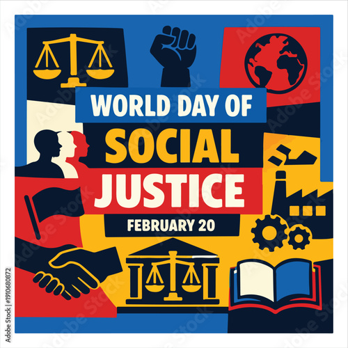 World Day of Social Justice Flyer Promoting Equality, Human Rights and Inclusion