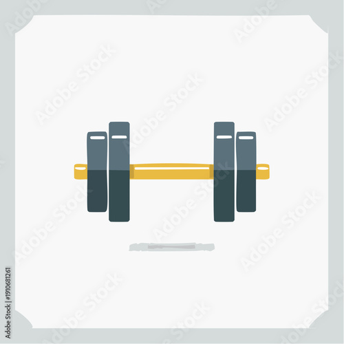 Simple illustration of a dumbbell on a white background.