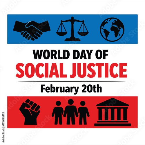 World Day of Social Justice Flyer Promoting Equality, Human Rights and Inclusion