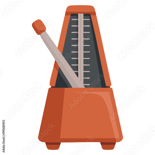 Vector icon music metronome in flat illustration style isolated on white background perfect for tempo rhythm practice music education and sound training