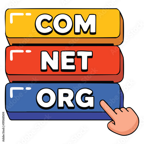 Vector icon of domain in flat illustration style ideal for web design internet hosting website identity digital network and online service themes