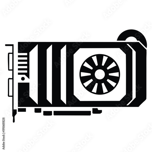 Vector icon of motherboard gpu in simple style illustrating computer card and digital memory concepts for technology hardware computing and system interface graphics