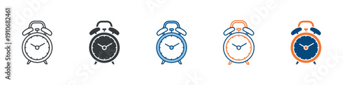 Alarm Clock Icon Set Multiple Style Collection