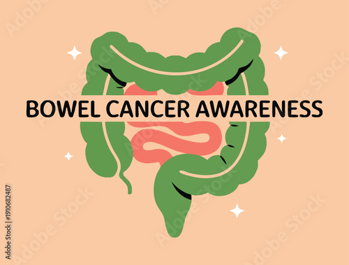Vector illustration for Bowel Cancer Awareness Month background banner card poster template designed for healthcare education campaigns