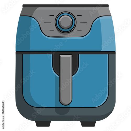 Vector illustration in flat clipart style showing air fryer appliance suitable for kitchen cooking themes food preparation graphics and modern home design visuals