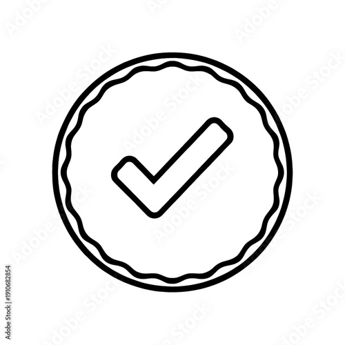 Check Mark Inside Circular Frame Vector Icon