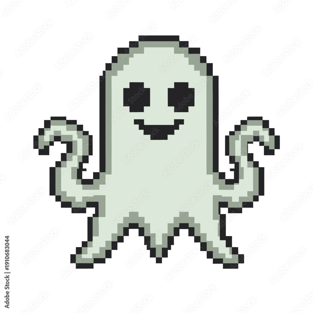 Fototapeta premium Cute Ghost Character Vector Icon