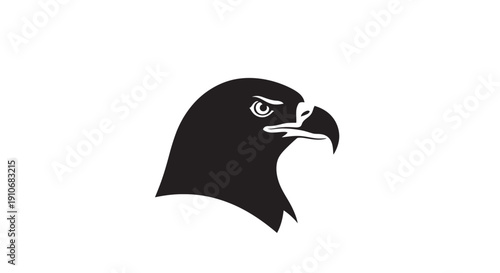 Black Eagle Head Silhouette Illustration.