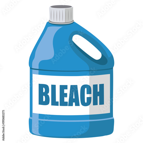 Vector illustration of bottle of bleach isolated object ideal for hygiene sanitation cleaning product visuals household supply packaging branding and safety awareness designs