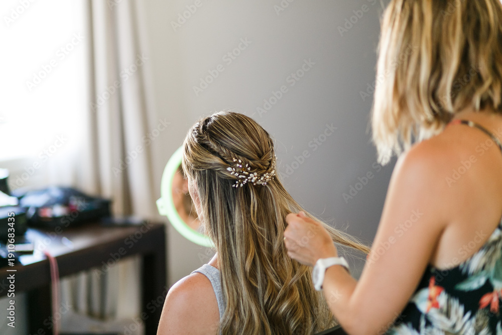 Fototapeta premium beautiful bridal headpieces and hairstyles