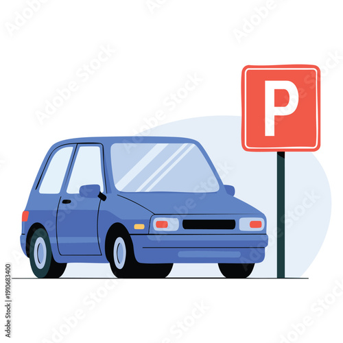 Vector illustration of car parking premium download icon ideal for transportation vehicle management urban mobility and parking service themed designs