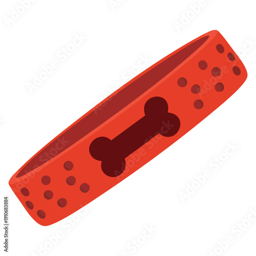 Vector illustration of dog collar isolated object ideal for pet care accessories animal identification training equipment and canine product design usage