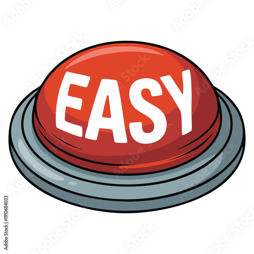 Vector illustration of easy internet button in flat design on white background suitable for digital interface web access technology and online connectivity design
