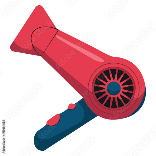 Vector illustration of hair dryer blower suitable for beauty salon styling grooming equipment personal care products and hairdressing themed designs