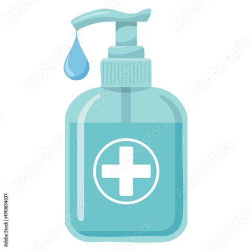 Vector illustration of hand sanitizer pump bottle with washing gel and alcohol gel isolated on white background perfect for hygiene medical safety and healthcare awareness themes