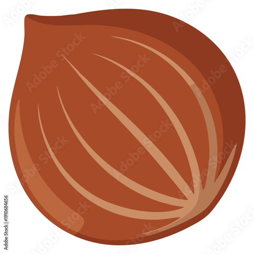Vector illustration of hazelnut icon representing healthy food suitable for nutrition design organic product labels grocery branding and diet themed graphics