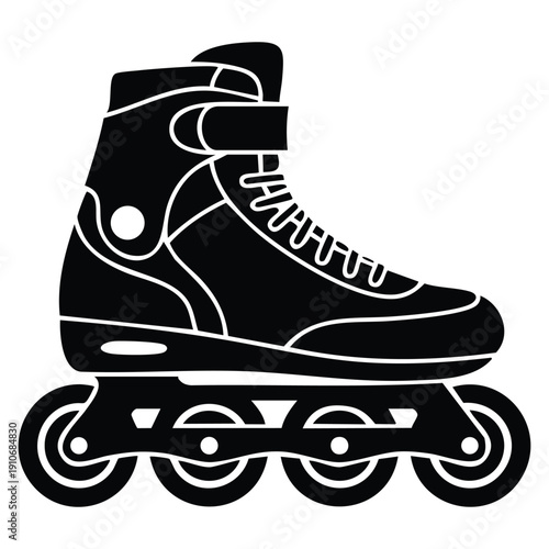 Vector illustration of inline skates icon isolated perfect for sports recreation fitness movement transportation and active lifestyle creative projects