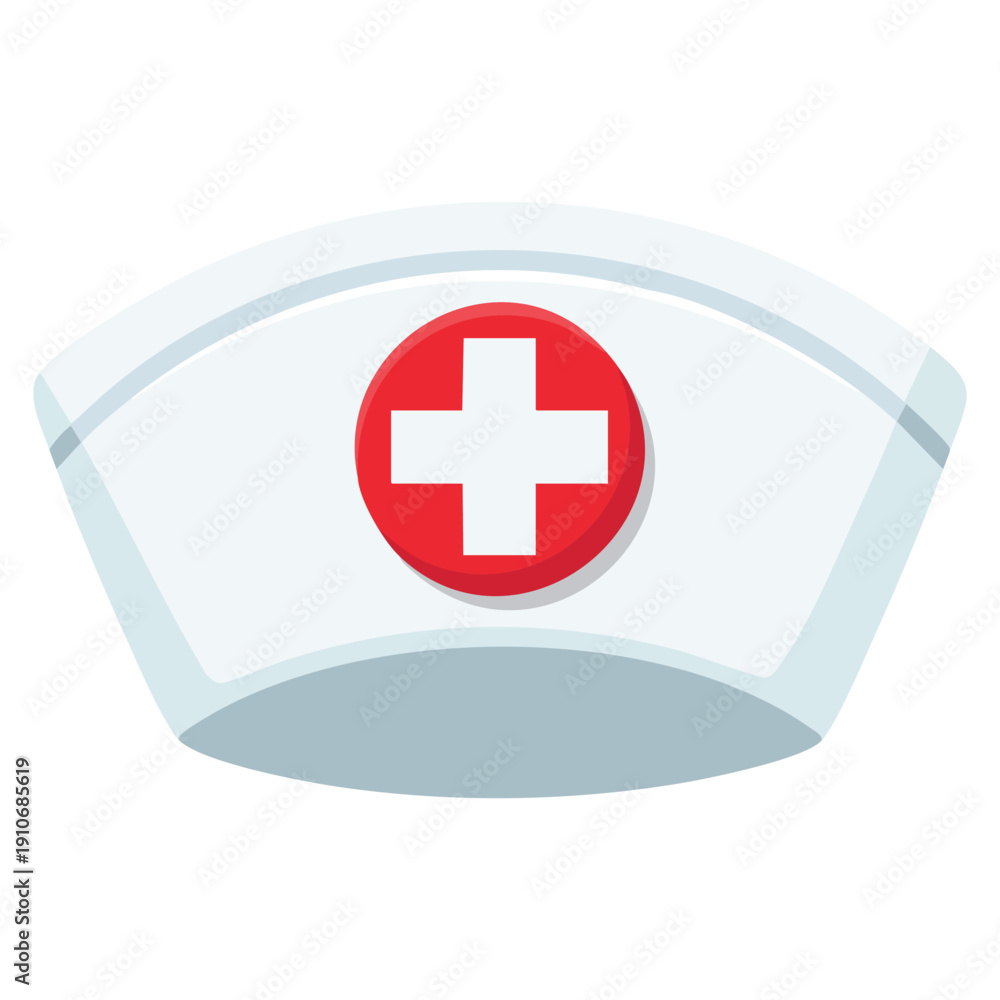 Obraz premium Vector illustration of nurse cap isolated object ideal for healthcare nursing medical uniform hospital and clinical education design usage